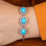 دستبند فیروزه زنانه کد 29953