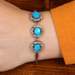 دستبند فیروزه زنانه کد 29954
