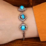 دستبند فیروزه زنانه کد 29955