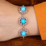 دستبند فیروزه زنانه کد 29956