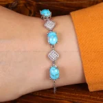 دستبند فیروزه زنانه کد 29958