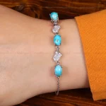 دستبند فیروزه زنانه کد 29959