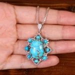 گردنبند فیروزه زنانه کد 29965