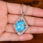 گردنبند فیروزه زنانه کد 29966