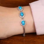 دستبند فیروزه زنانه کد 30219