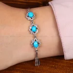 دستبند فیروزه زنانه کد 30220