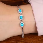 دستبند فیروزه زنانه کد 30223