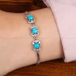 دستبند فیروزه زنانه کد 30224