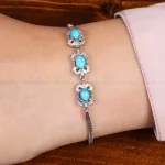 دستبند فیروزه زنانه کد 30226