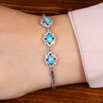 دستبند فیروزه زنانه کد 30229