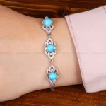 دستبند فیروزه زنانه کد 30230