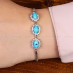 دستبند فیروزه زنانه کد 30232