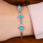 دستبند فیروزه زنانه کد 30233