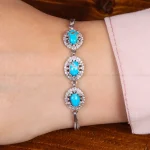 دستبند فیروزه زنانه کد 30234