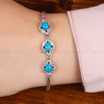 دستبند فیروزه زنانه کد 30235