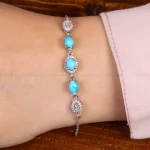 دستبند فیروزه زنانه کد 30236