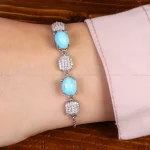 دستبند فیروزه زنانه کد 30237