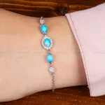 دستبند فیروزه زنانه کد 30238