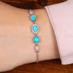 دستبند فیروزه زنانه کد 30241