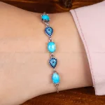 دستبند فیروزه زنانه کد 30242