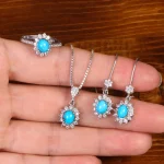 نیم ست فیروزه زنانه کد 30246