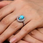 انگشتر فیروزه شجری زنانه کد 30298