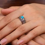 انگشتر فیروزه شجری زنانه کد 30334