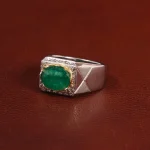 انگشتر زمرد مردانه کد 29649