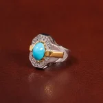 انگشتر فیروزه عجمی مردانه کد 29663