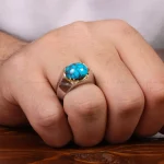 انگشتر فیروزه شجری مردانه کد 29638