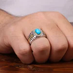 انگشتر فیروزه عجمی مردانه کد 29655