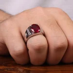 انگشتر یاقوت سرخ مردانه کد 29675