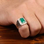 انگشتر زمرد مردانه کد 29972