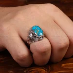 انگشتر فیروزه شجری مردانه کد 30176