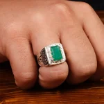 انگشتر زمرد مردانه کد 30179