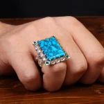 انگشتر فیروزه شجری مردانه کد 30487