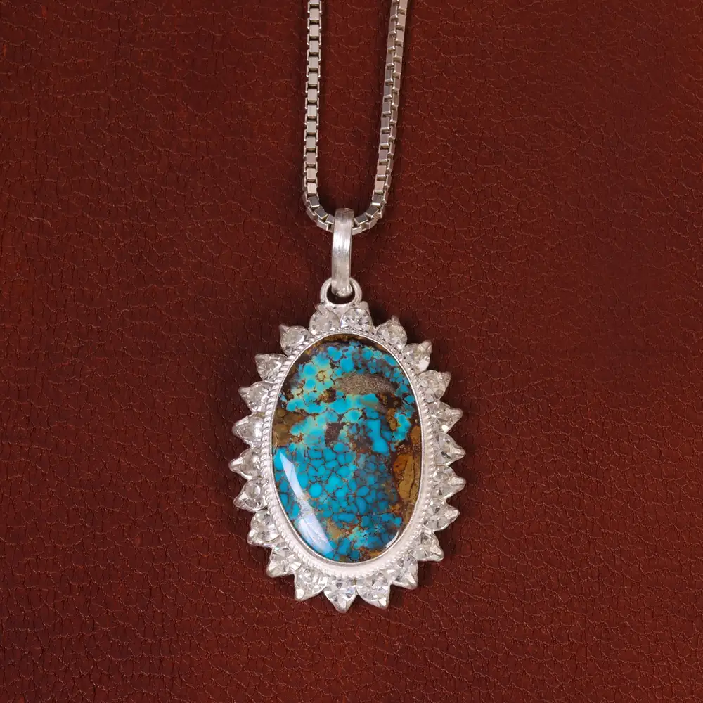 گردنبند فیروزه زنانه کد 30384