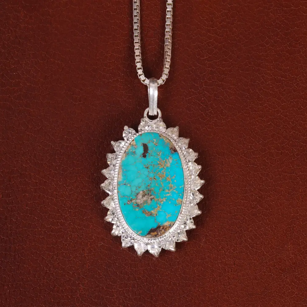 گردنبند فیروزه زنانه کد 30385