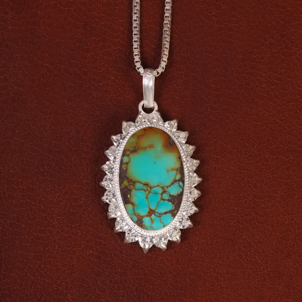 گردنبند فیروزه زنانه کد 30386