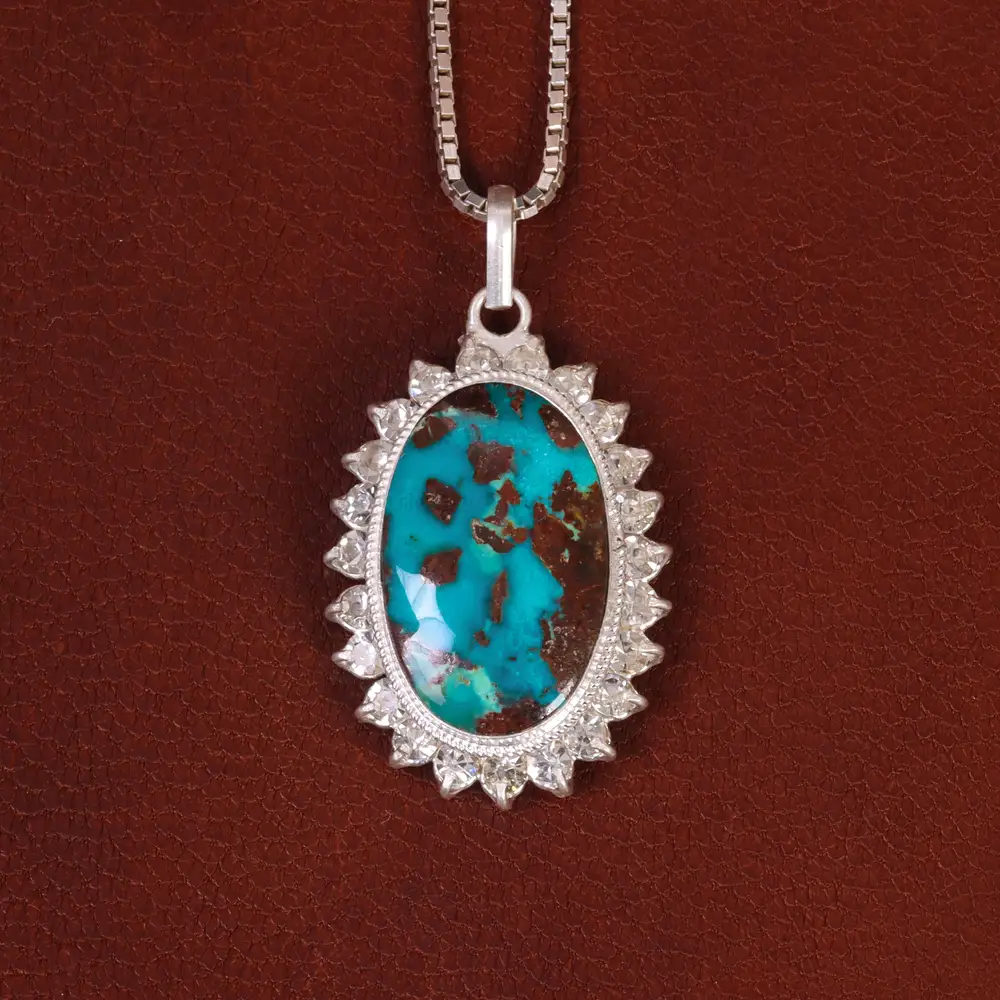 گردنبند فیروزه زنانه کد 30388