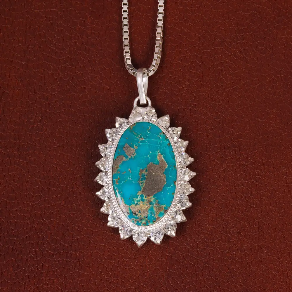 گردنبند فیروزه زنانه کد 30391