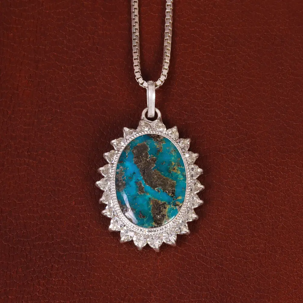 گردنبند فیروزه زنانه کد 30393