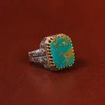 انگشتر فیروزه شجری مردانه کد 30440