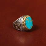 انگشتر فیروزه شجری مردانه کد 30532