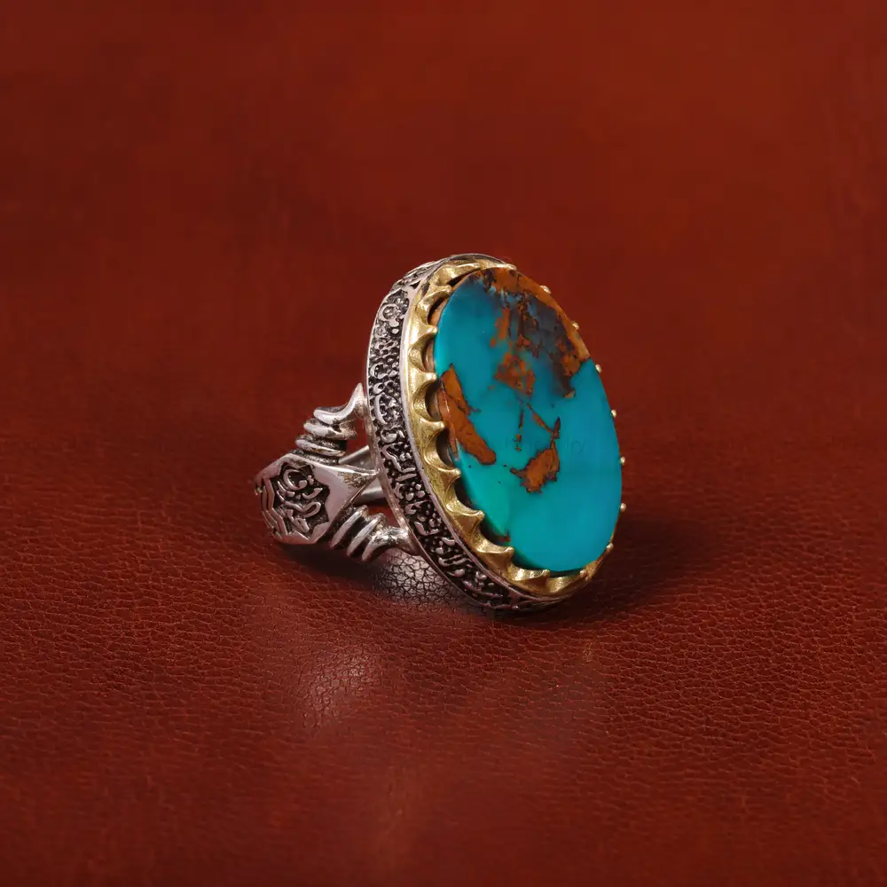 انگشتر فیروزه شجری مردانه کد 30536