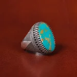 انگشتر فیروزه شجری مردانه کد 30538