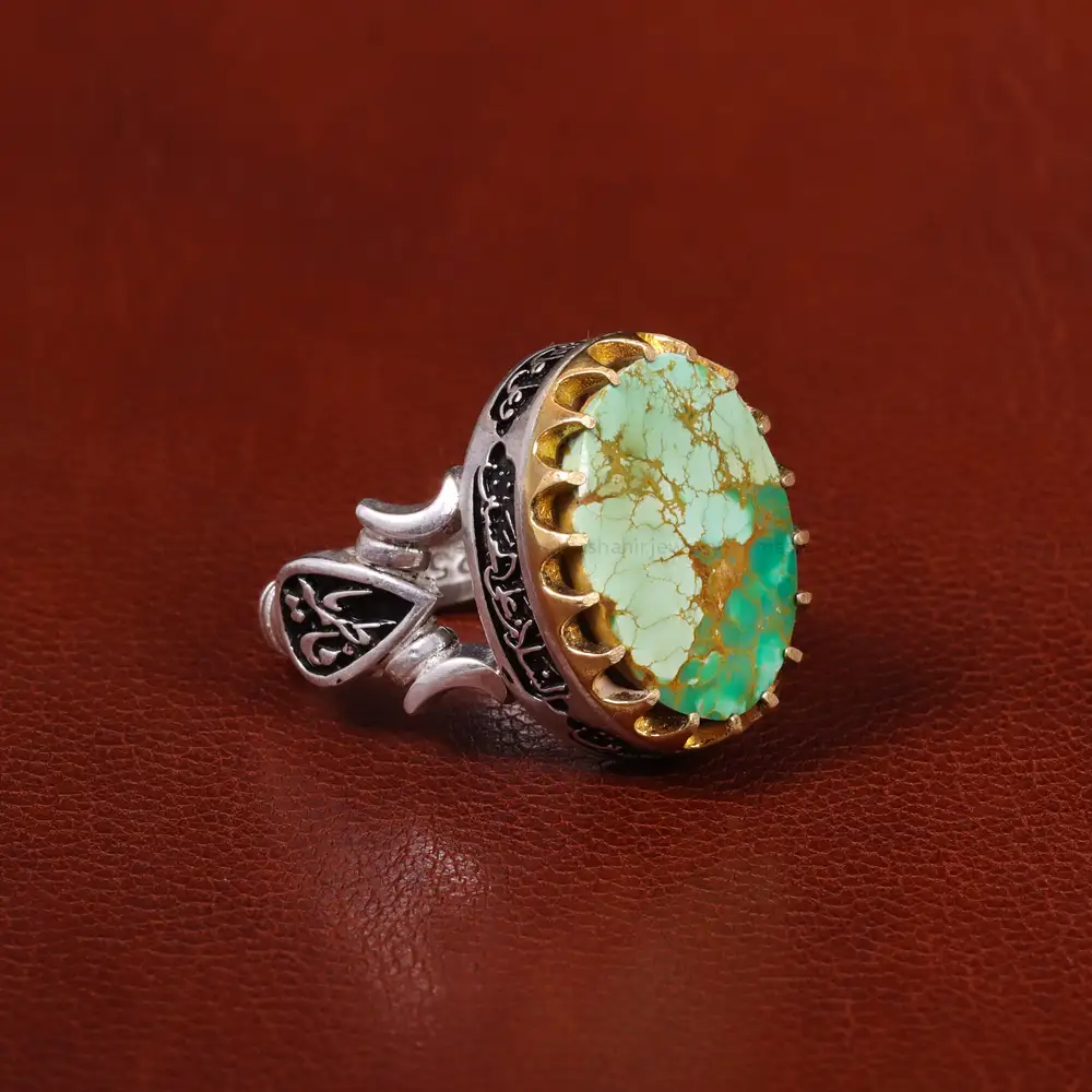 انگشتر فیروزه شجری مردانه کد 30554