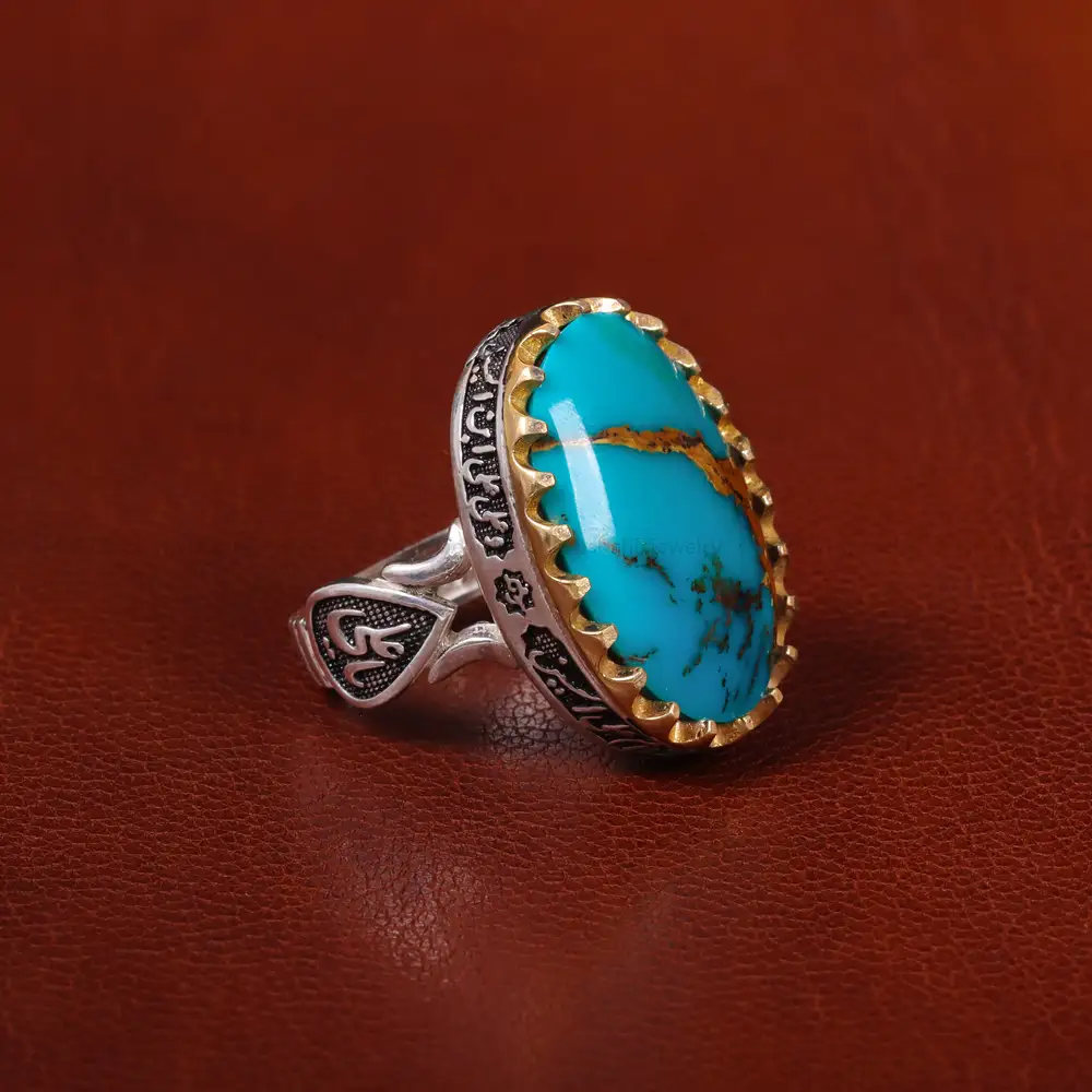 انگشتر فیروزه شجری مردانه کد 30561