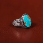 انگشتر فیروزه شجری مردانه کد 30570