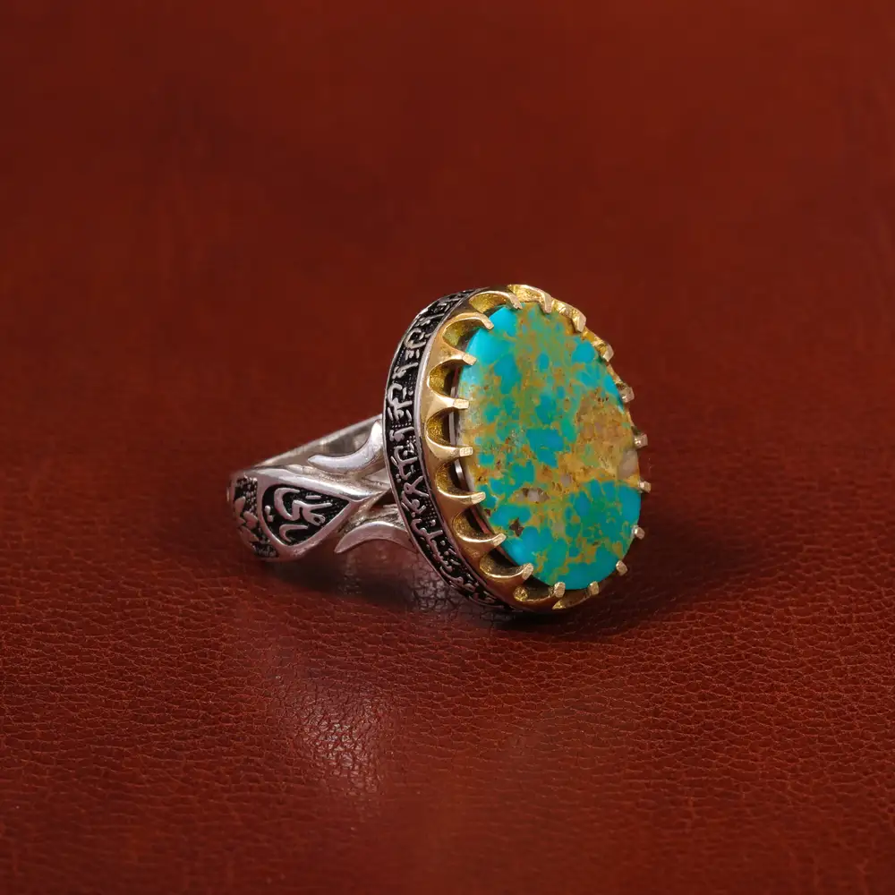 انگشتر فیروزه شجری مردانه کد 30591